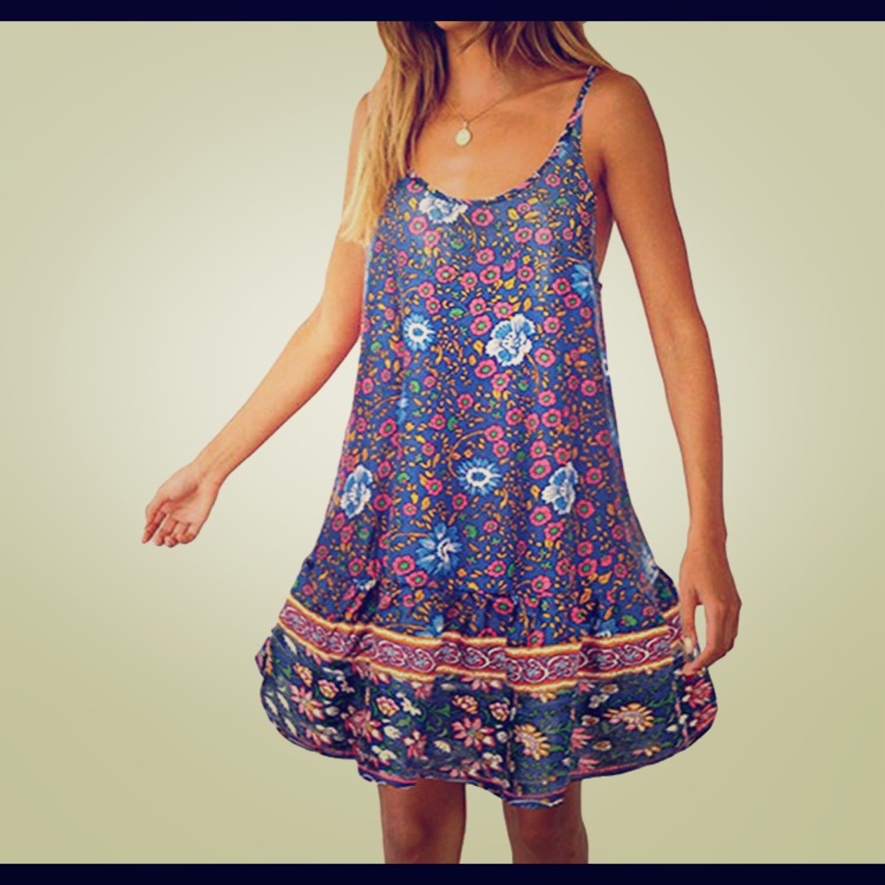 Boho floral sundress (blue)